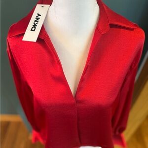 DKNY Bold Red Women's Blouse